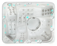 PassionSpa Repose-spabad – Pure Collection, hvit overflate, blå LED-belysning, massasjedyser