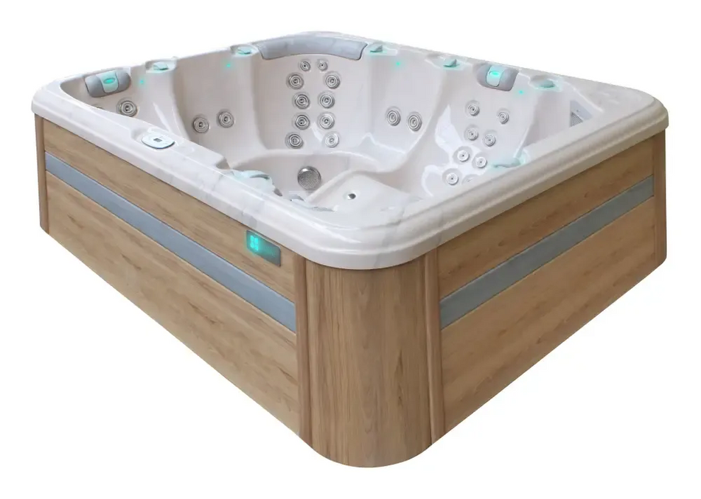 PassionSpa Repose-spabad – moderne utforming, hvit overflate, treimitasjon, LED-belysning