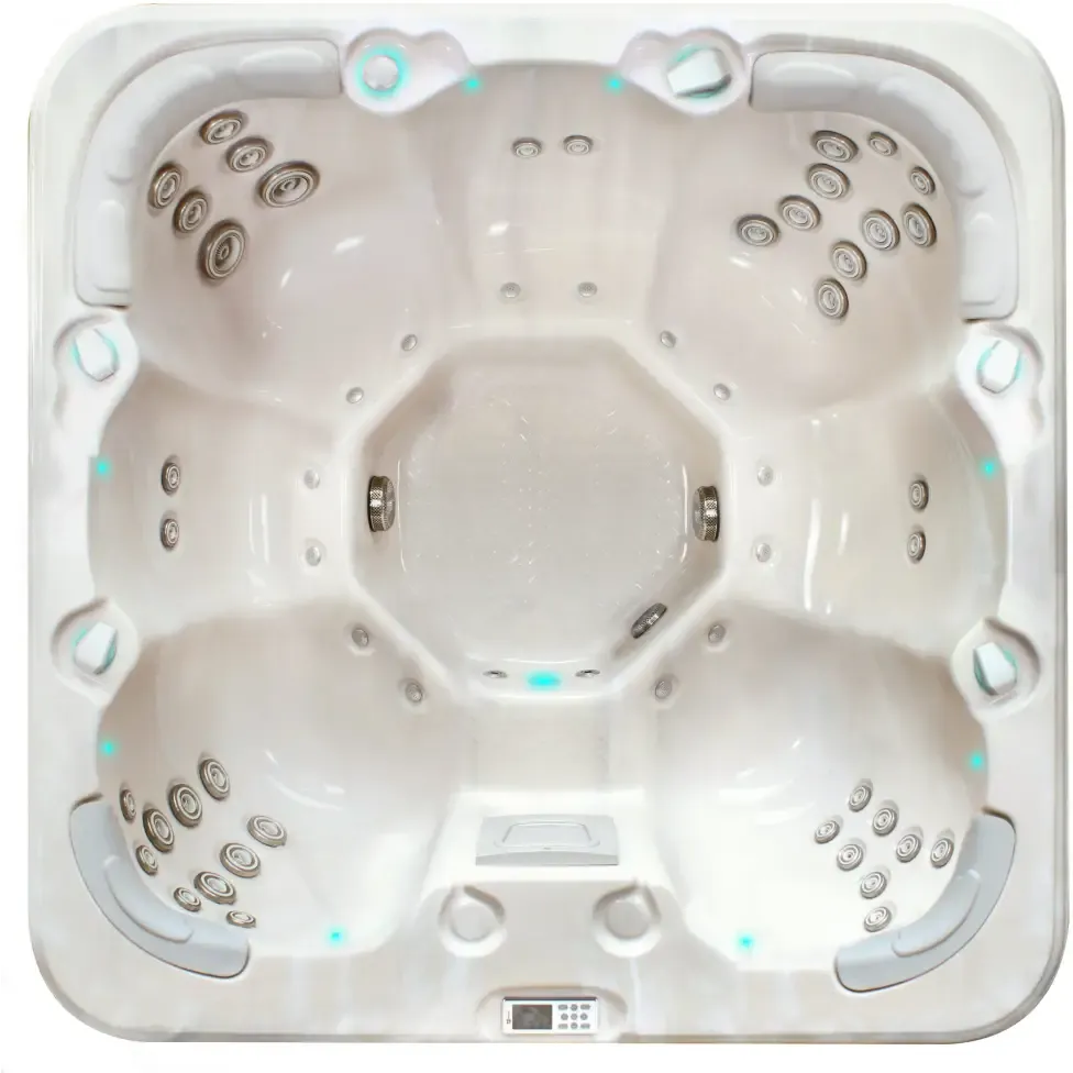 Vitvarm PassionSpa Rewind Spabad från Pure Collection med sittplatser, jetstrålar och panel