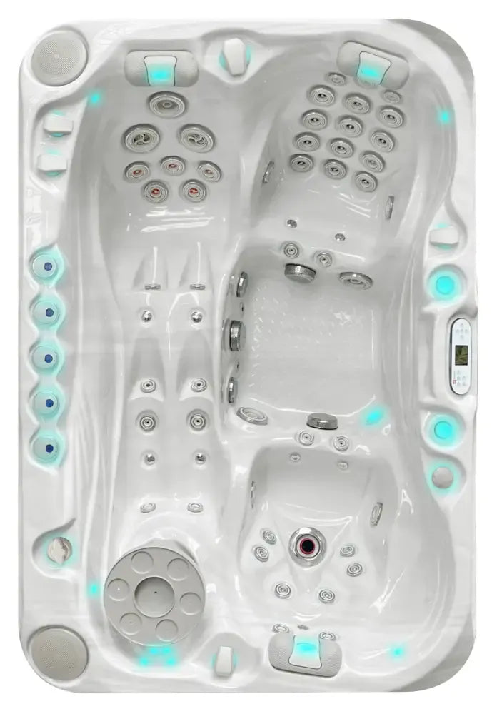 PassionSpa Sensation-spabad – hvit overflate, LED-belysning, massasjedyser