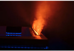 PassionSpa Serene 6-spabad – ildsted, oransje flammer, blå LED-belysning