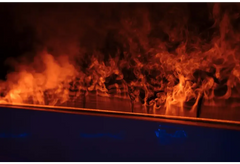 PassionSpa Serene 6-spabad – ildsted, oransje flammer, mørk overflate
