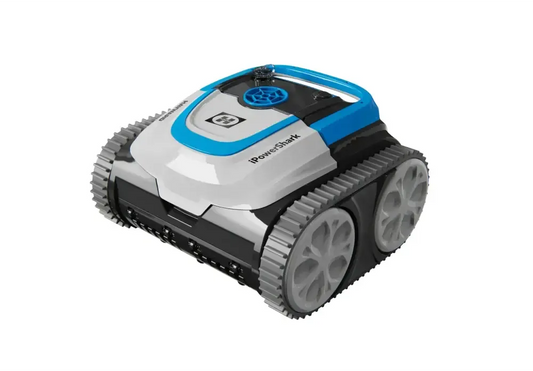 Hayward Ipower Shark blå och vit robotisk poolrengörare med grå band