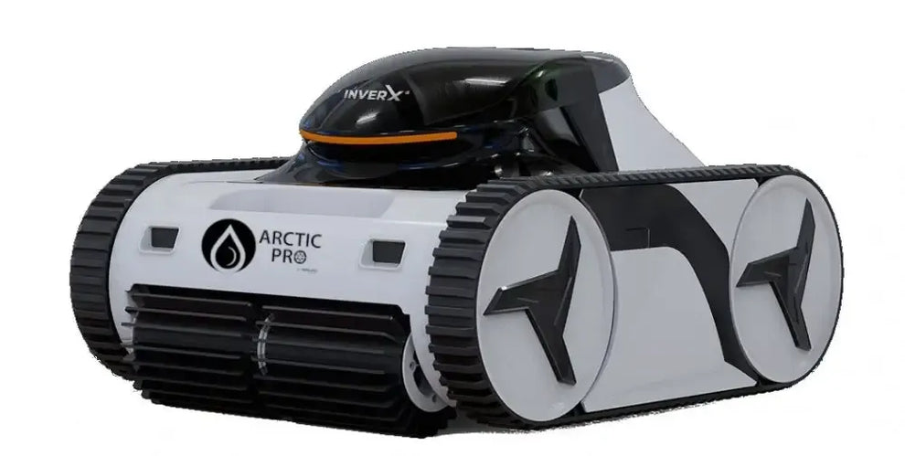 Xwarrior InverX X60 robotisk poolrengörare i blå och svart med vit och svart arktisk pro-design