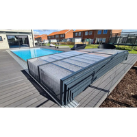 Modern pooltaket icon med sarg klarplast antracit i grå design