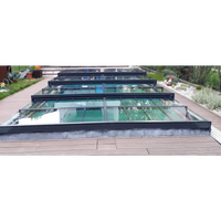 Pooltaket Icon med sarg klarplast antracit över trädeck