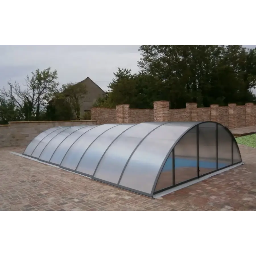 Pooltak Klasik med extra starka profiler, klar valvformad poolöverdrag