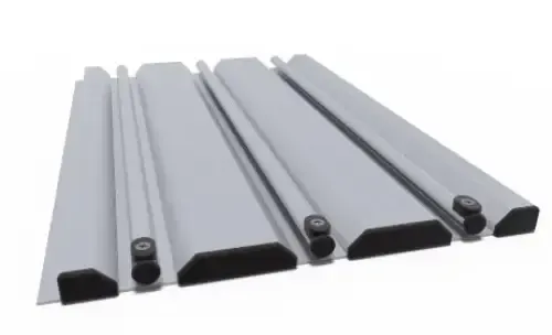 Elegant pooltak Klasik 5x10 med klar kanalplast i silver aluminiumprofiler