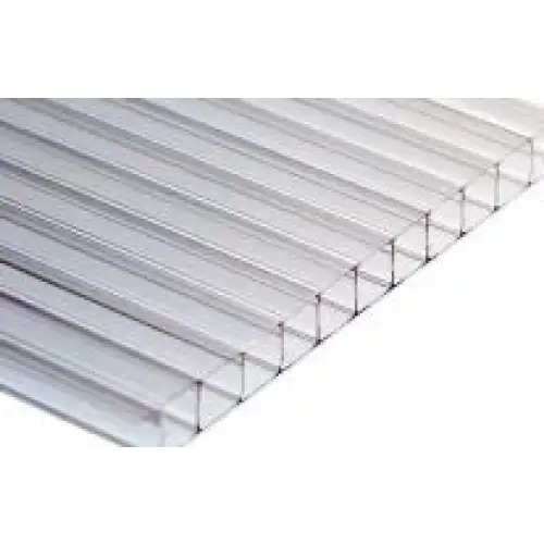 Klar kanalplast för pooltak Klasik 5x10 med ribbad, trekantig struktur