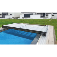 Modern Mästare Plus 4x8 glaspooltäckning med års garanti i vitt och svart