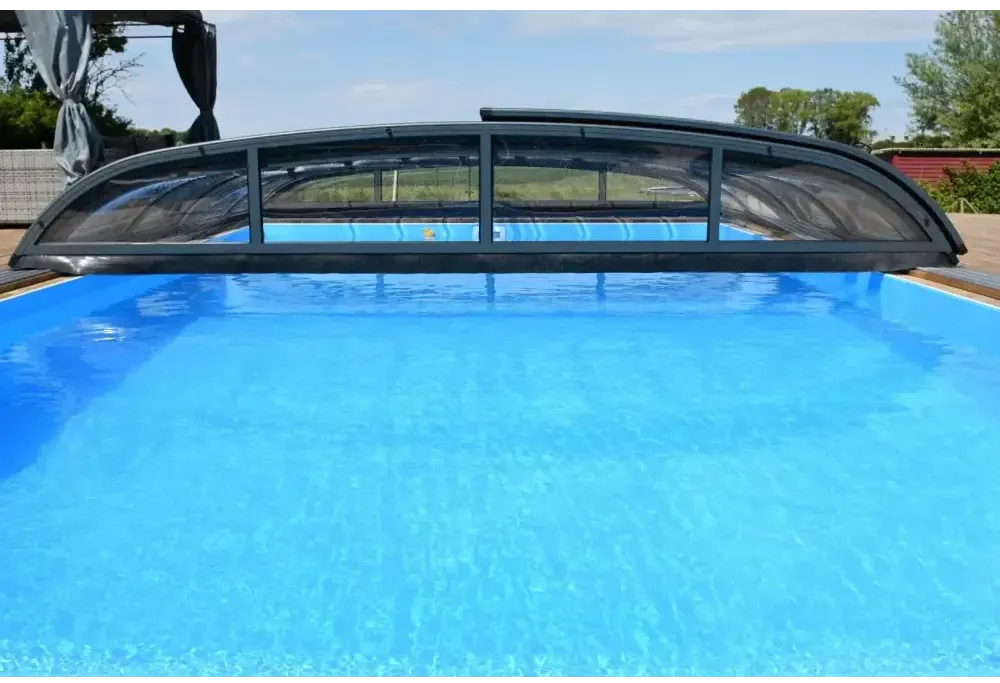Pooltak Nivo Kit 860B svart valv med transparenta paneler och nätkanter