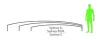 Minimalistisk svart linjeritning av Sydney pooltak med flexibilitet för pool