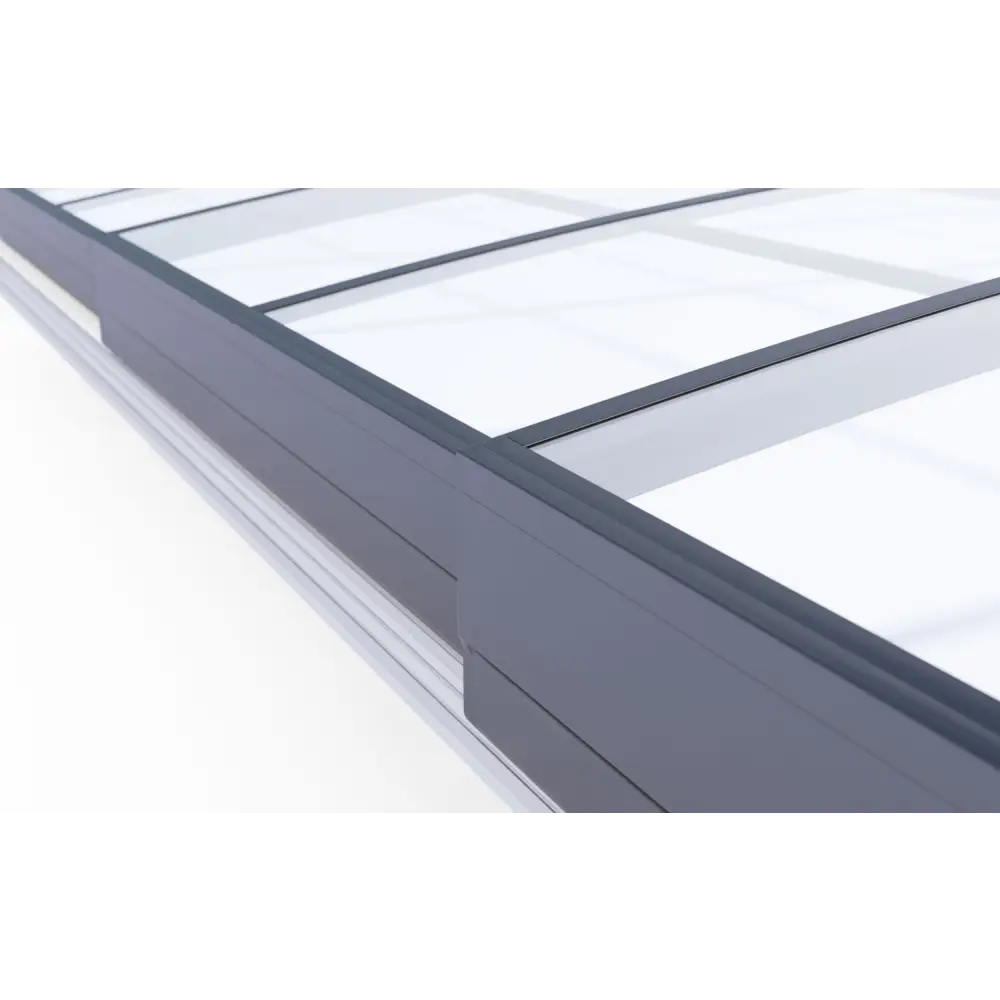 Pooltak Sydney med enkelskena antracit på ena sidan i modern grå aluminium