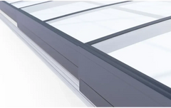 Ultralavt Sydney 4 x 7-bassengtak – grå aluminiumsramme, blåtonede paneler