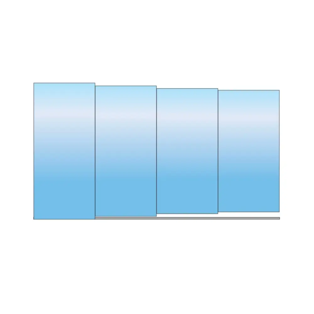 Pooltak Sydney 4x7 med fyra blå gradientpaneler