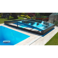 Pooltak Sydney 4x7 med modern glas och antracit ram från Albixon