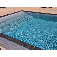 Pooltime Exclusive PP-bassengpakke, 12 mm – 4 x 12 x 1,5 m, klart blått vann, mørke fliskanter