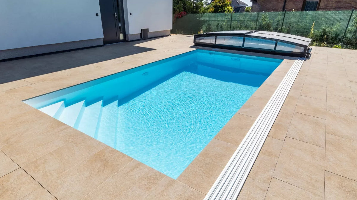Bassengtak Albixon Casablanca Infinity 3 × 6 klar plast