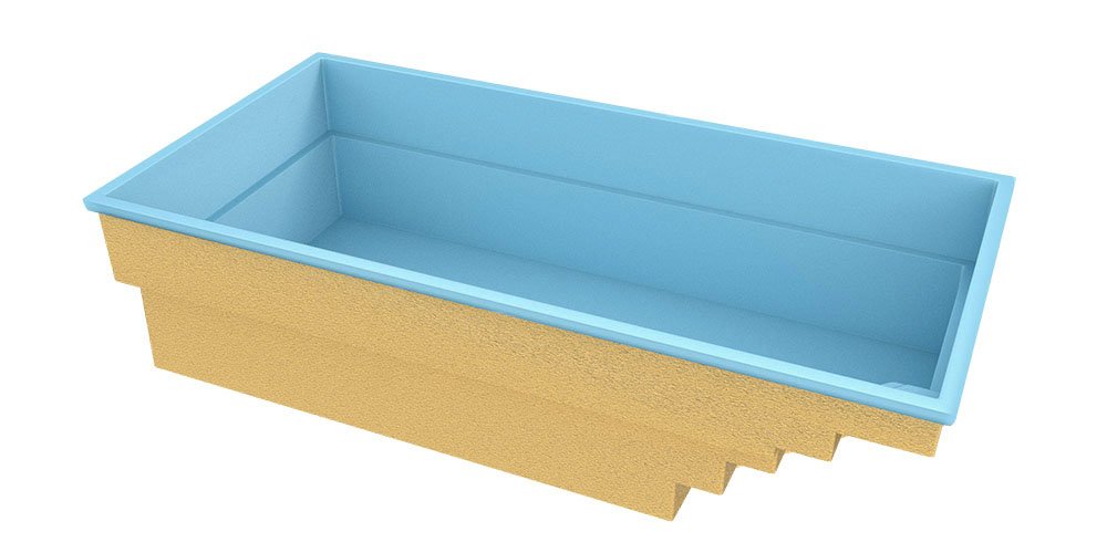 Glassfiberbasseng Saba 600 6,00m x 3,00m x 1,45m