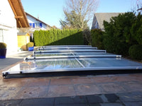 Bassengtak Master PLUS 4×10 enkel skinne, 6 mm klar plast