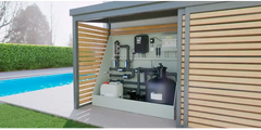 ThermoPP Qbig-bassengpakke – svart sylindrisk filtertank
