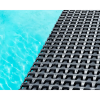 Svart texturerad poolmatta ThermoPP Poolpaket QBig Overflow 3.5×7 med räfflor