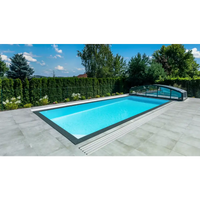 ThermoPP Poolpaket QBig Overflow 3x6 med turkos vatten och stenplattor