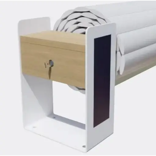 Top One Ovanmark vit trä rullhållare med nyckelhål, 4.5m bredd