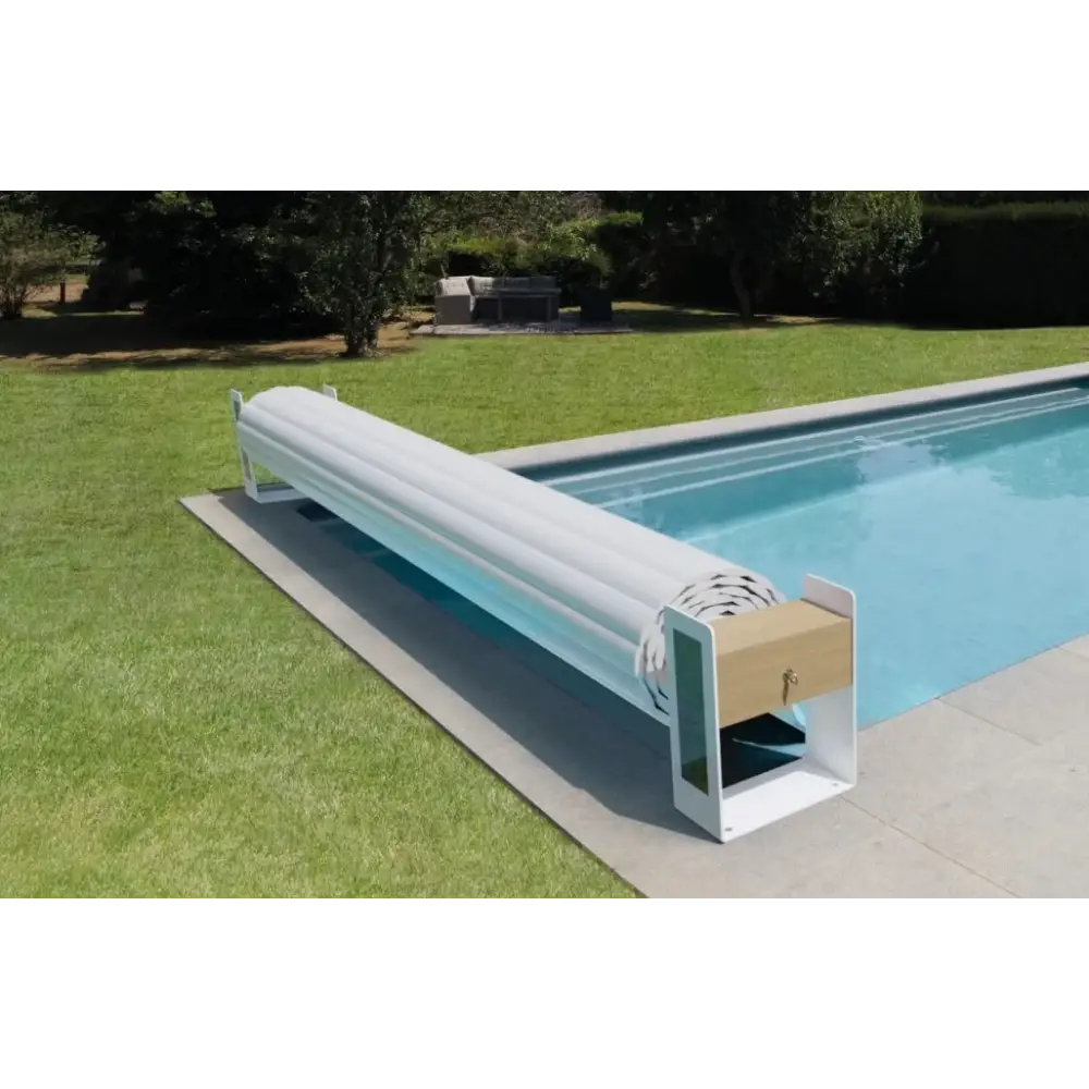 Top One Ovanmark 4.5m ovanmarks lamelltäckning i vitt med trä och metall