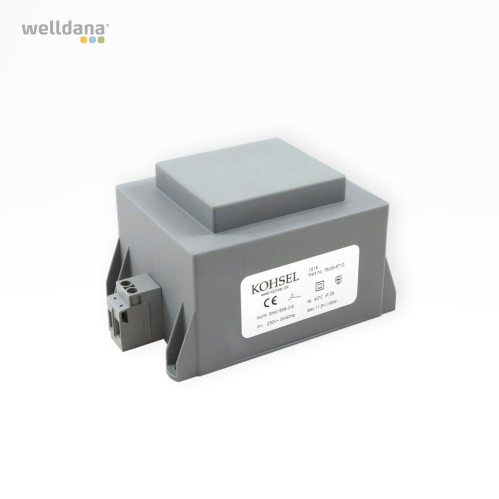 Welldana transformator 60 VA, 230/12 V, IP25