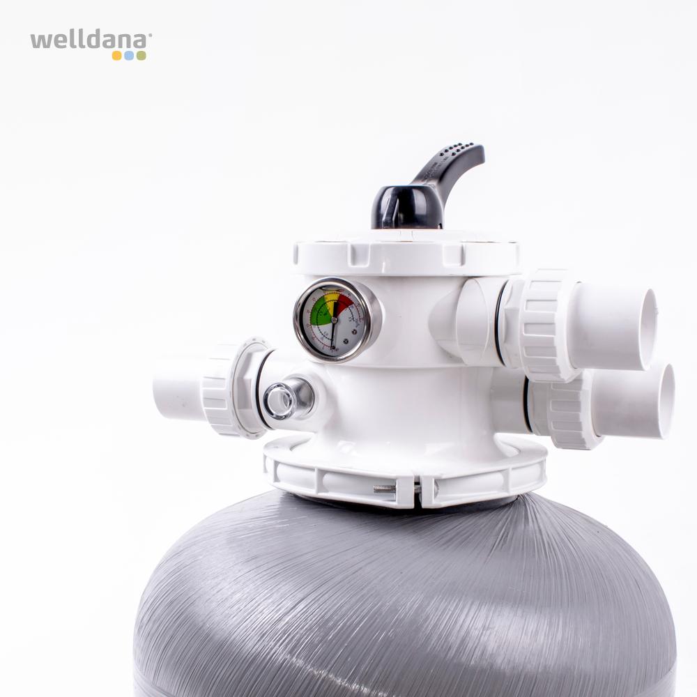 Welldana grått sandfilter med topp- eller sidoventil